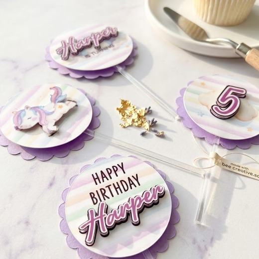 3D cupcake toppers — Bee Creative Studio
